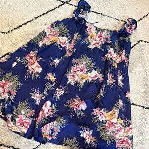 anthropologie BHLDN Navy Floral Dress m